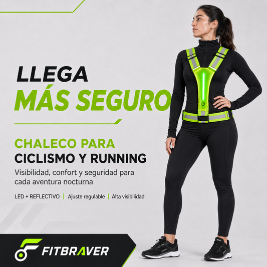 Chaleco Reflectivo Deportivo Luces Recargables Seguridad