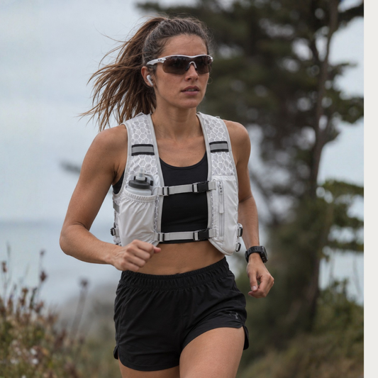 Chaleco Running Bolso Bicicleta Mochila Trail Senderismo Blanco