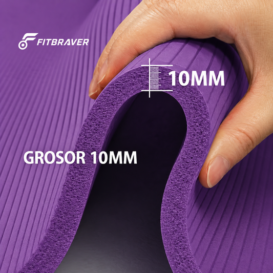 Mat de Yoga 10mm Grueso Colchoneta Pilates Antideslizante NBR Lila