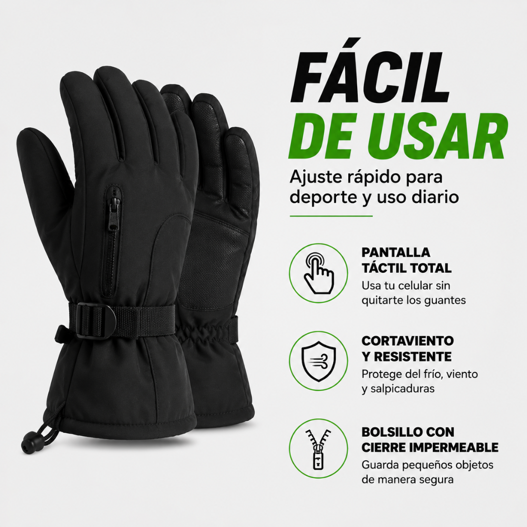Guantes De Esqui Ciclismo Térmicos Impermeable Con Bolsillo