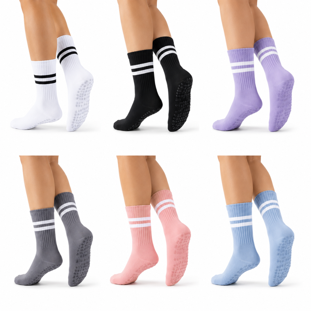 Pack 6 Pares Calcetines Yoga Pilates Antideslizante Fitness