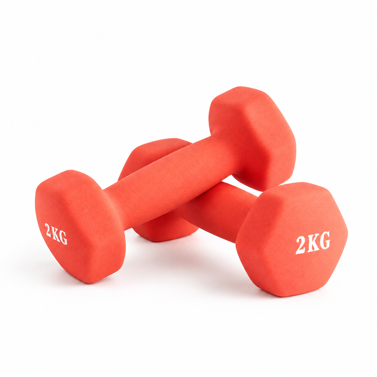 Pack 2 Mancuernas de Vinilo 2kg Cada Una Color Rojo Fitbraver