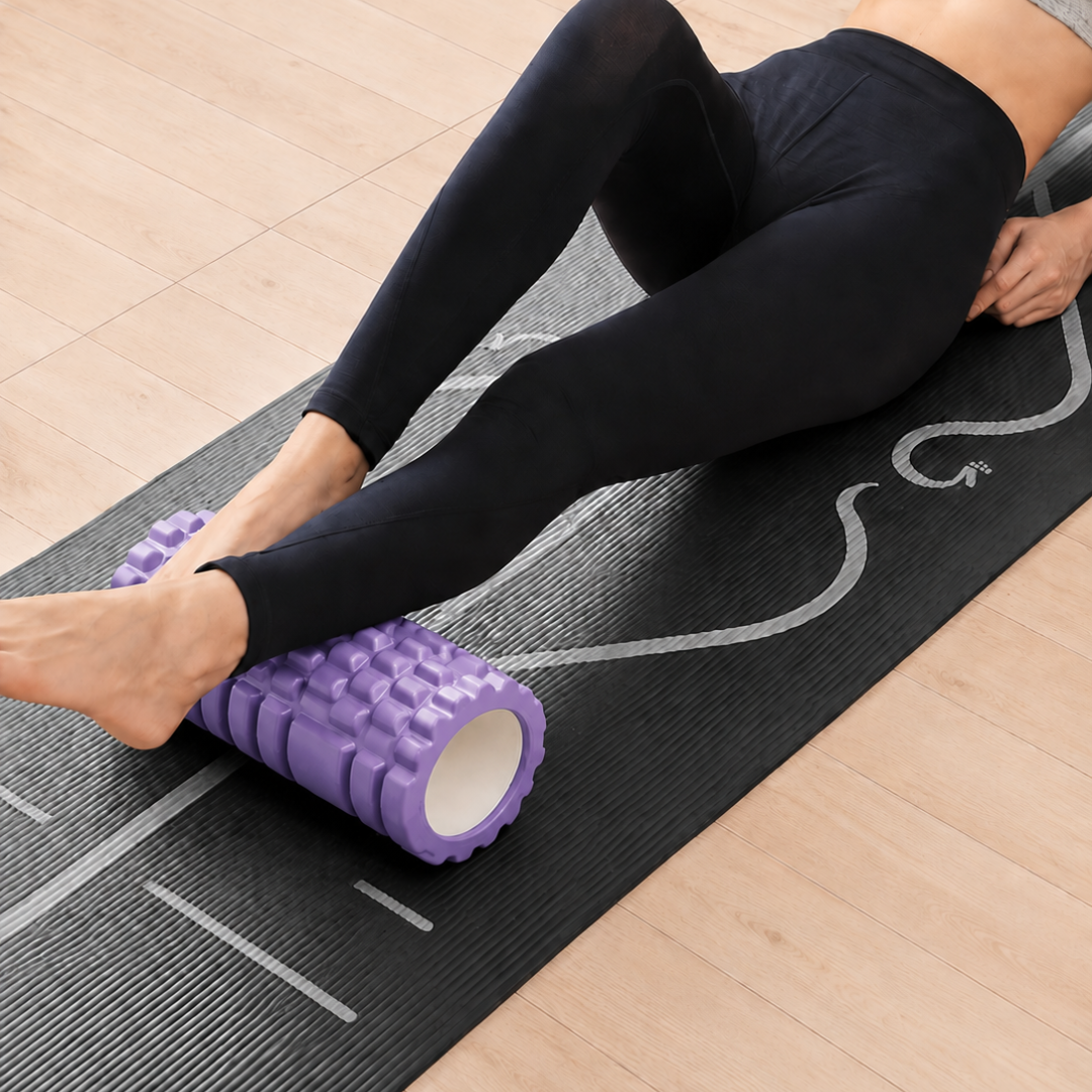 Foam Roller Rodillo Pilates Yoga 30cm Morado