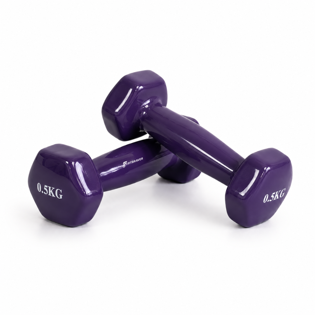 Par de Macuernas de Vinilo 0,5kg Morada Fitbraver