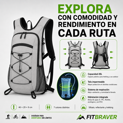 Mochila Hidratación Camelback Trekking+bolsa De Agua Tpl Gris
