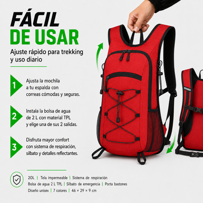 Mochila Hidratación Camelback Trekking+bolsa De Agua Tpl rojo