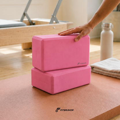 Pack 2 Bloques de Yoga Pilates Color Rosa