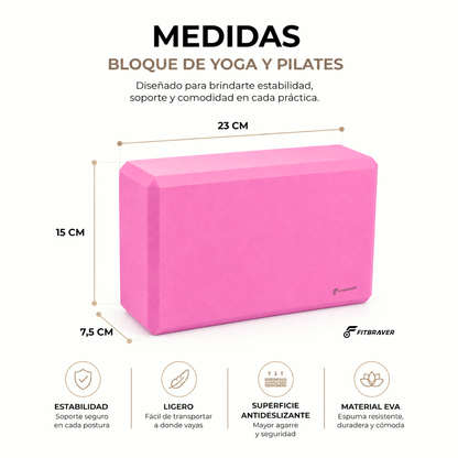 Pack 2 Bloques de Yoga Pilates Color Rosa