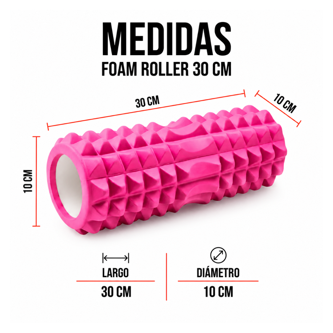 Foam Roller Rodillo Pilates Yoga 30cm Rosado