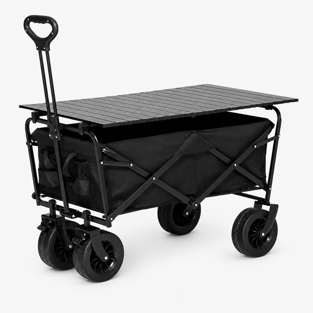Carrito Para Compras Plegable Para Camping Con Mesita Cubierta Funcional Multiuso