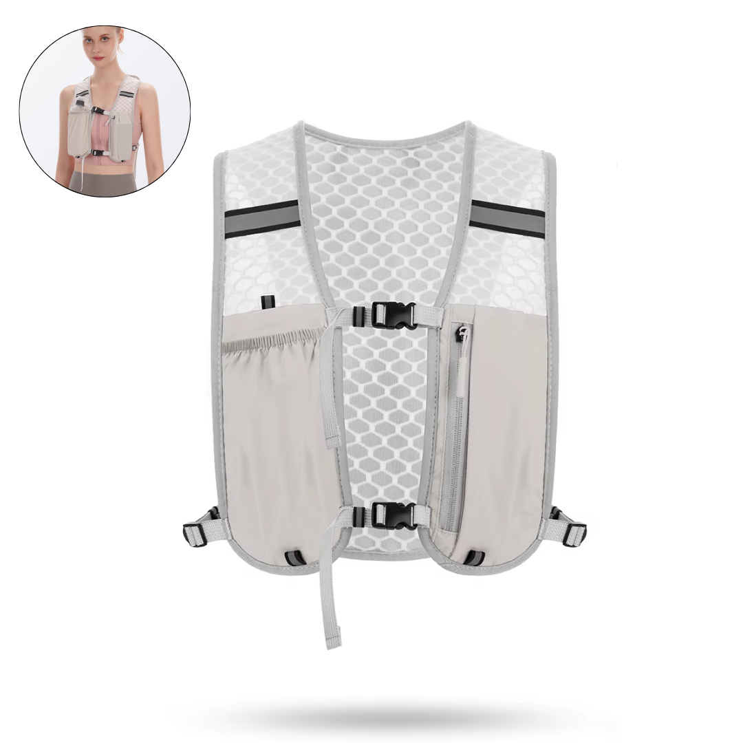 Chaleco Running Bolso Bicicleta Mochila Trail Senderismo Blanco