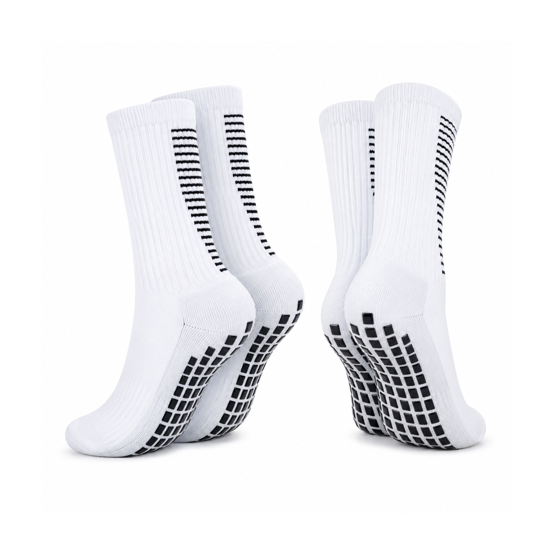 Pack 12 Calcetines Deportivos Largos Antideslizantes con Grip Futbol
