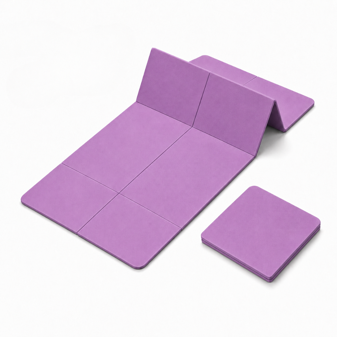Mat De Yoga Viajero Plegable Abdominales Antideslizante 183x60x0.5 Morado