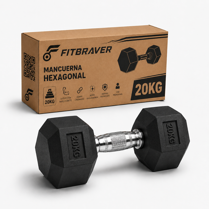 Mancuerna Hexagonal 20kg Acero y Caucho 1 Unidad