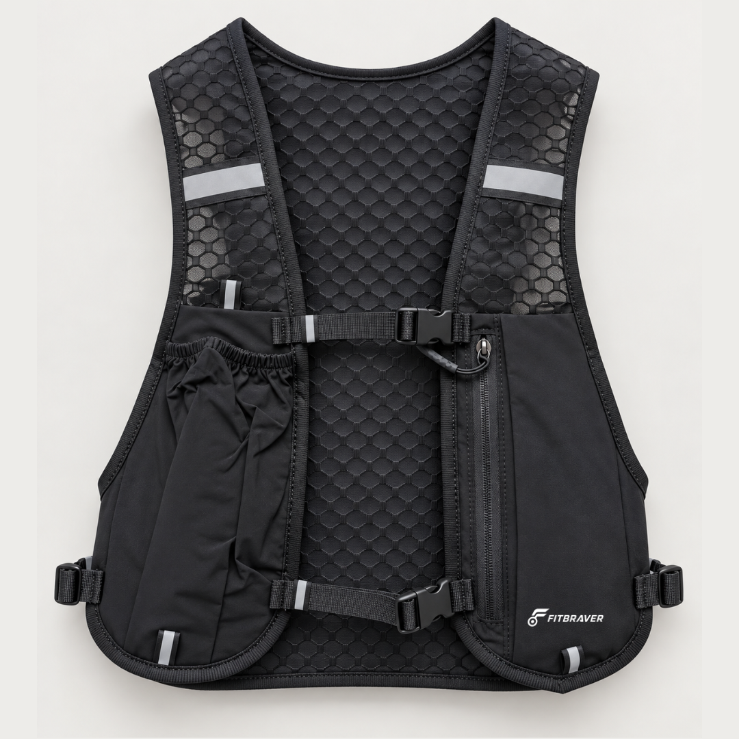 Chaleco Running Bolso Bicicleta Mochila Trail Senderismo Negro