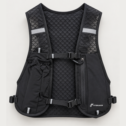 Chaleco Running Bolso Bicicleta Mochila Trail Senderismo Negro