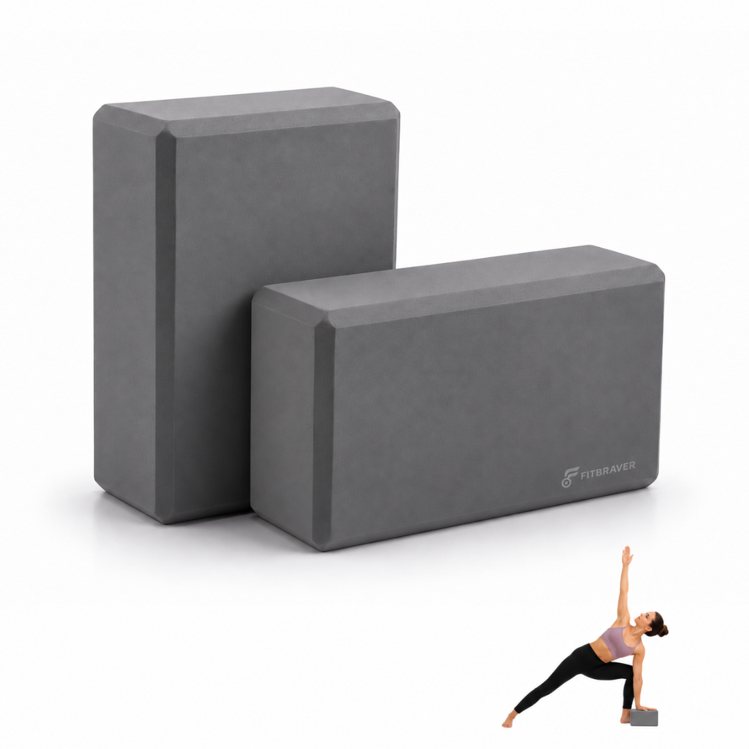 Pack 2 Bloques de Yoga Pilates Color Gris