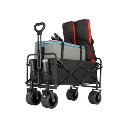 Carrito Plegable Armable Ruedas Gruesas 360° Multiuso Negro