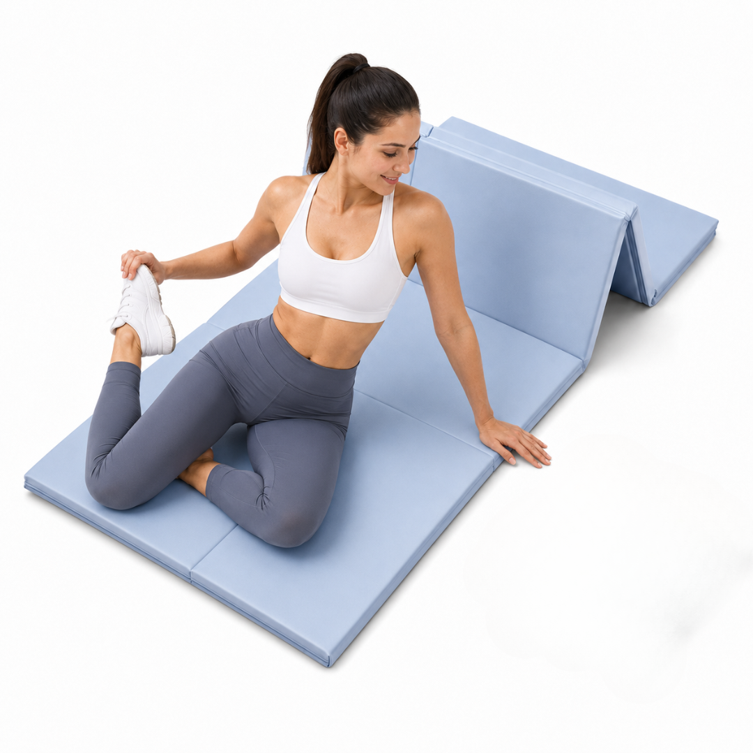 Mat De Yoga Plegable Abdominales Antideslizante 183x60x0.5 Azul