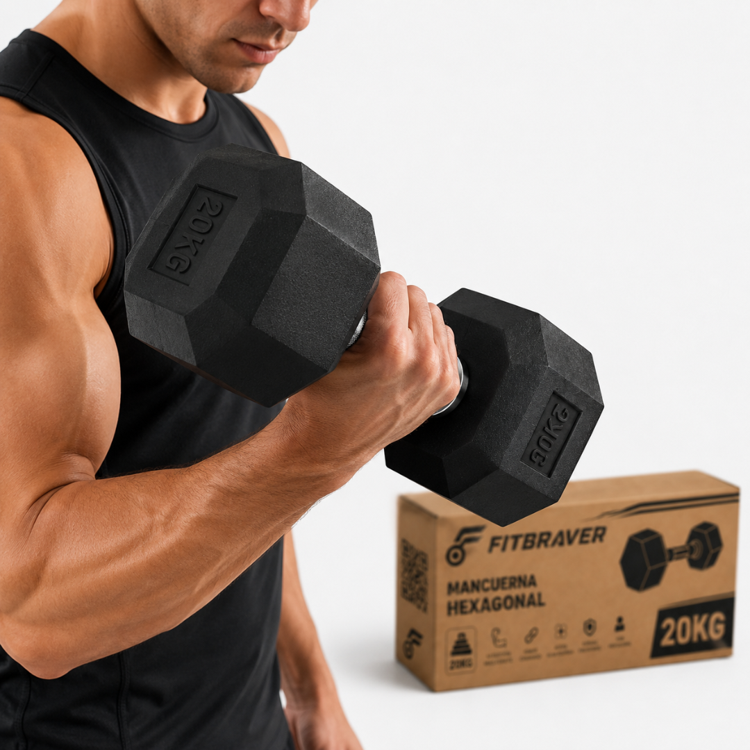 Mancuerna Hexagonal 20kg Acero y Caucho 1 Unidad