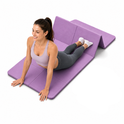 Mat De Yoga Plegable Abdominales Antideslizante 183x60x0.5 Morado