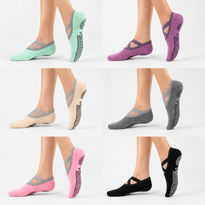 Pack 6 Pares de Calcetines Antideslizantes Yoga Ballet Pilates Set Cortos