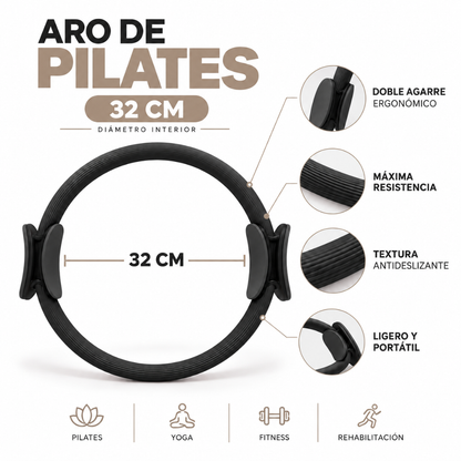 Aro de Pilates Yoga Fitnes Negro