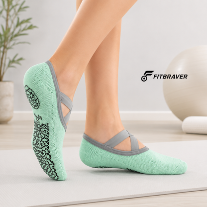 Pack 6 Pares de Calcetines Antideslizantes Yoga Ballet Pilates Set Cortos