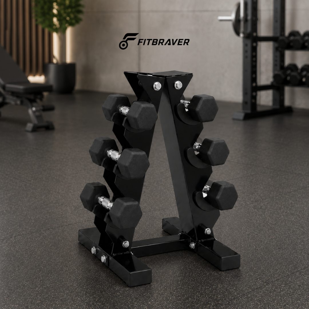 RACK PARA MANCUERNAS HEXAGONALES DE 3 NIVELES