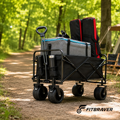 Carrito Plegable Armable Ruedas Gruesas 360° Multiuso Negro