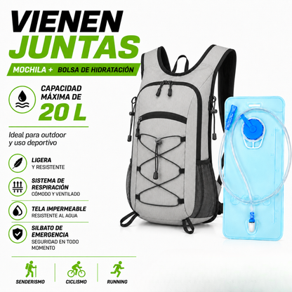 Mochila Hidratación Camelback Trekking+bolsa De Agua Tpl Gris
