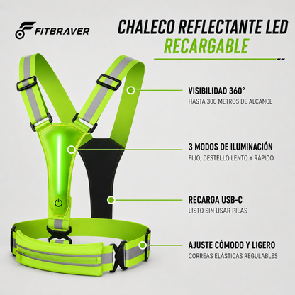 Chaleco Reflectivo Deportivo Luces Recargables Seguridad