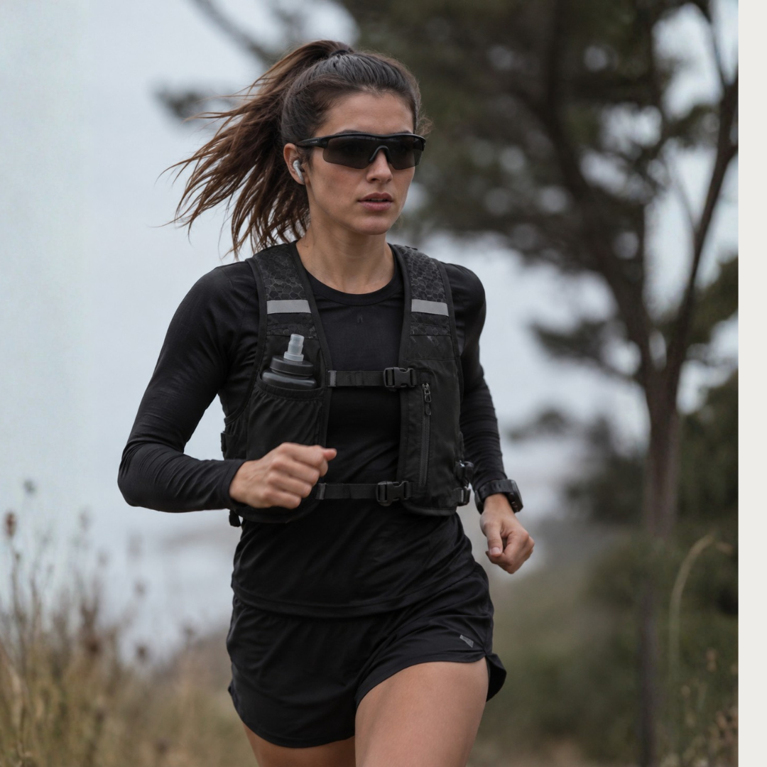 Chaleco Running Bolso Bicicleta Mochila Trail Senderismo Negro