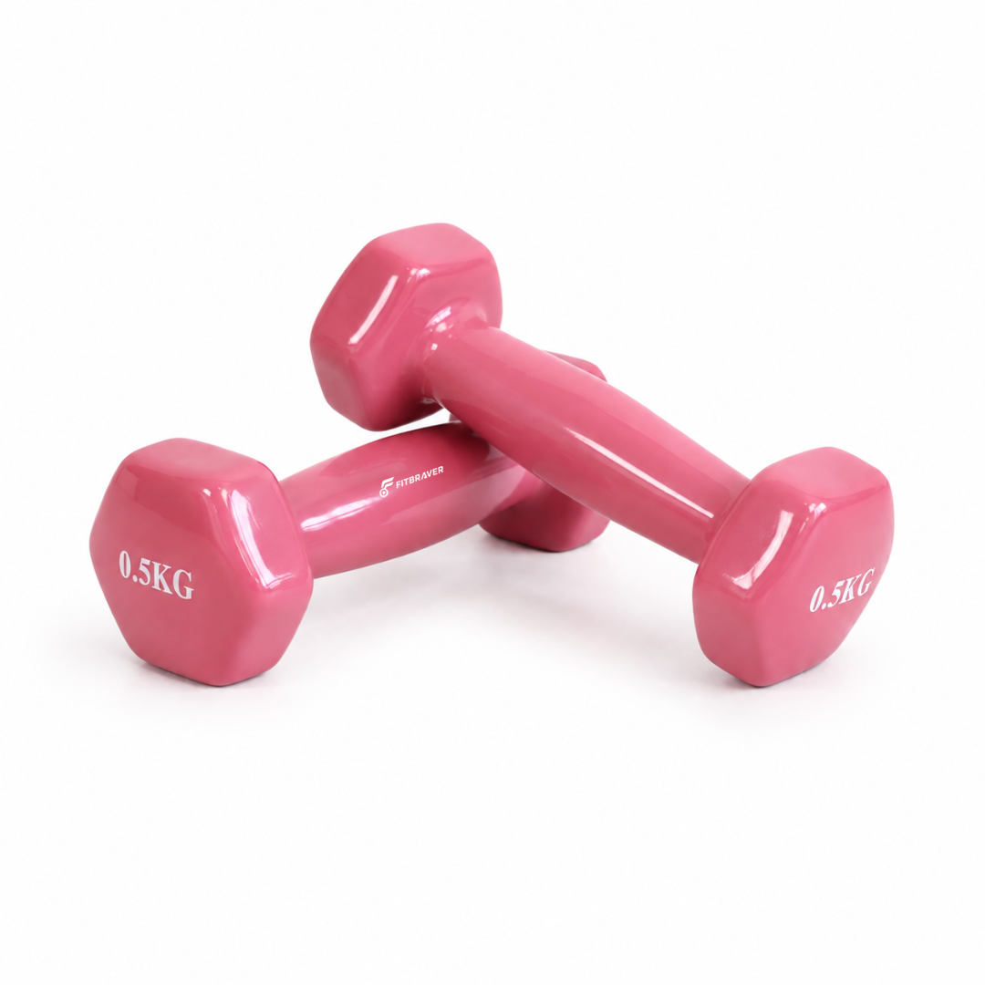 Par de Macuernas de Vinilo 0,5kg Rosado Fitbraver