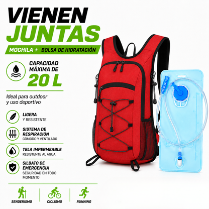 Mochila Hidratación Camelback Trekking+bolsa De Agua Tpl rojo