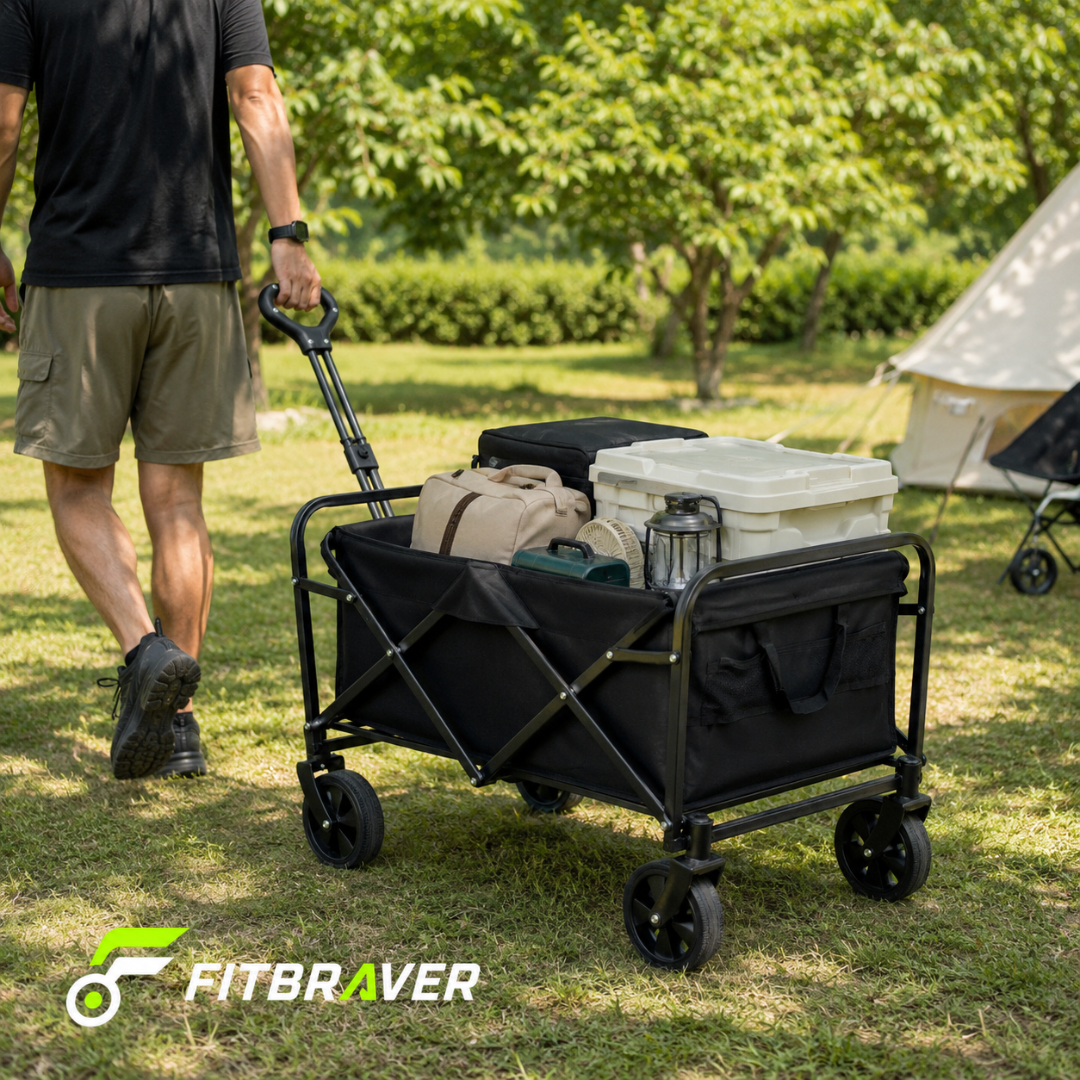 Carrito Plegable Armable Práctico Camping Multiuso Ruedas 360°