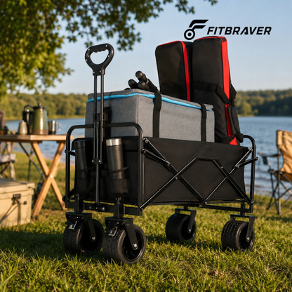 Carrito Plegable Armable Ruedas Gruesas 360° Multiuso Negro