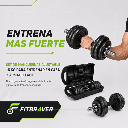 SET DE MANCUERNAS 15KG HIERRO