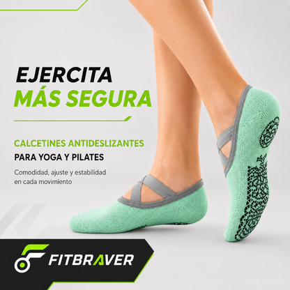 Pack 6 Pares de Calcetines Antideslizantes Yoga Ballet Pilates Set Cortos