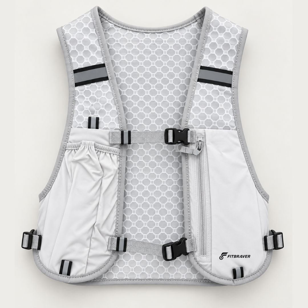 Chaleco Running Bolso Bicicleta Mochila Trail Senderismo Blanco