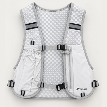 Chaleco Running Bolso Bicicleta Mochila Trail Senderismo Blanco