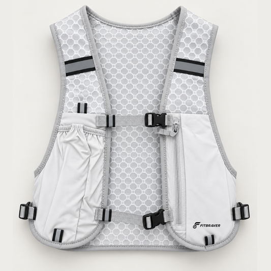 Chaleco Running Bolso Bicicleta Mochila Trail Senderismo Blanco