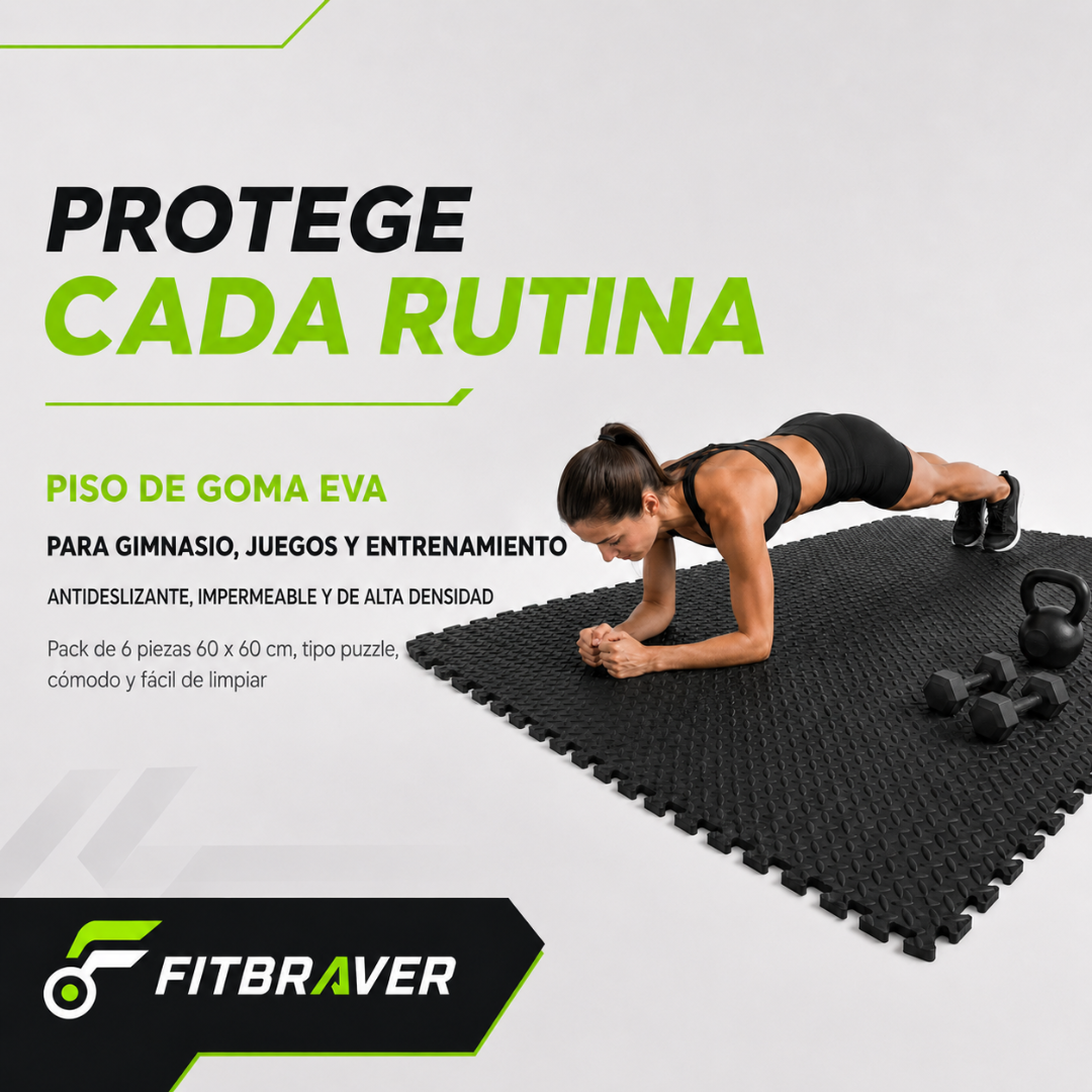 Pack 6 Unidad Piso Deportivo Goma Eva Alfombra Tatami 60x60