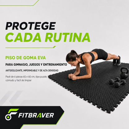 Pack 6 Unidad Piso Deportivo Goma Eva Alfombra Tatami 60x60