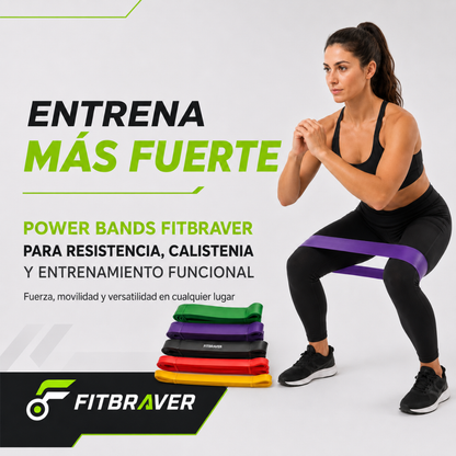 Set 5 Bandas Elasticas De Resistencia Pack Ligas Tpe Fitness Mixto
