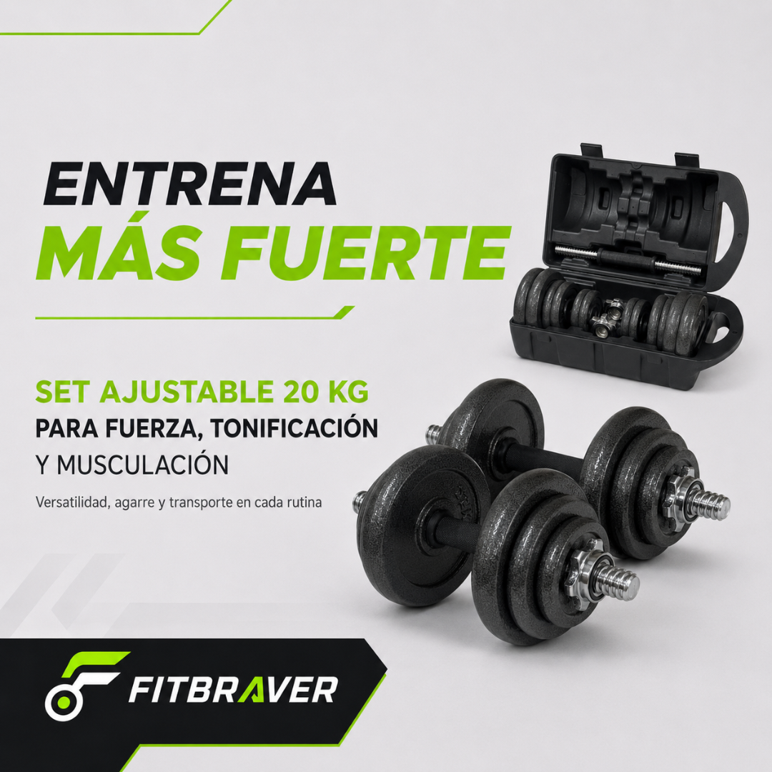 SET DE MANCUERNAS 20KG HIERRO