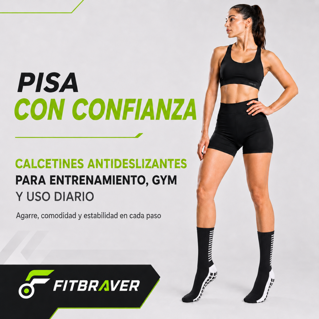 Pack 12 Calcetines Deportivos Antideslizante Largos con Grip Futbol