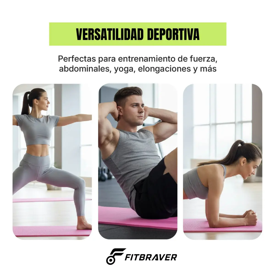 Mat de Yoga 15mm Grueso Colchoneta Pilates Antideslizante NBR Rosa