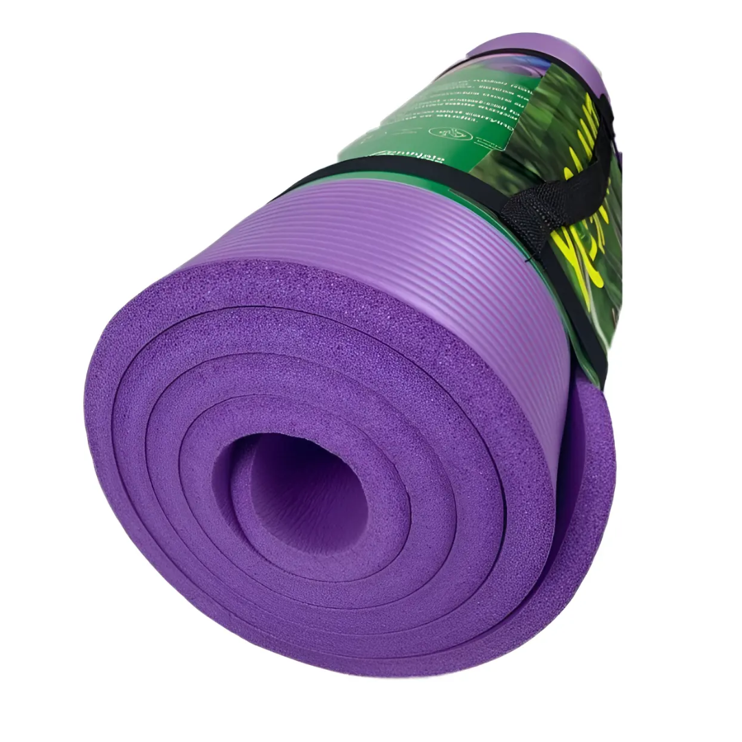 Mat de Yoga 15mm Grueso Colchoneta Pilates Antideslizante NBR Lila