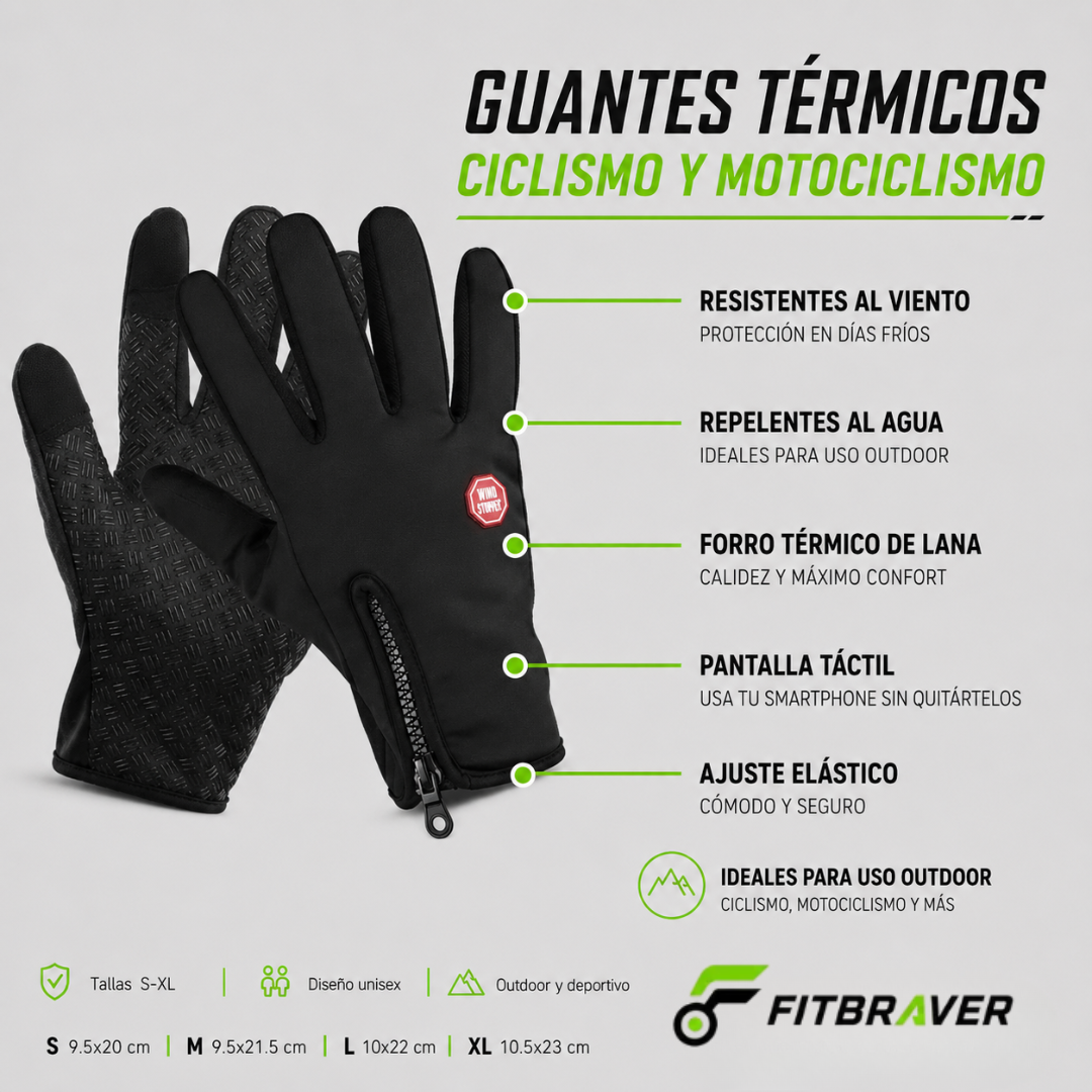 Guantes Touch Impermeable Pantalla Táctil Ciclismo Deporte